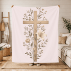 Printify Home Decor 50" × 60" Cross Floral - Blanket