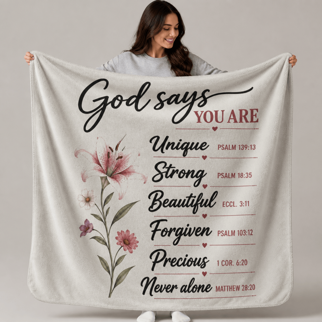 Printify Home Decor 50" × 60" God Says - Blanket