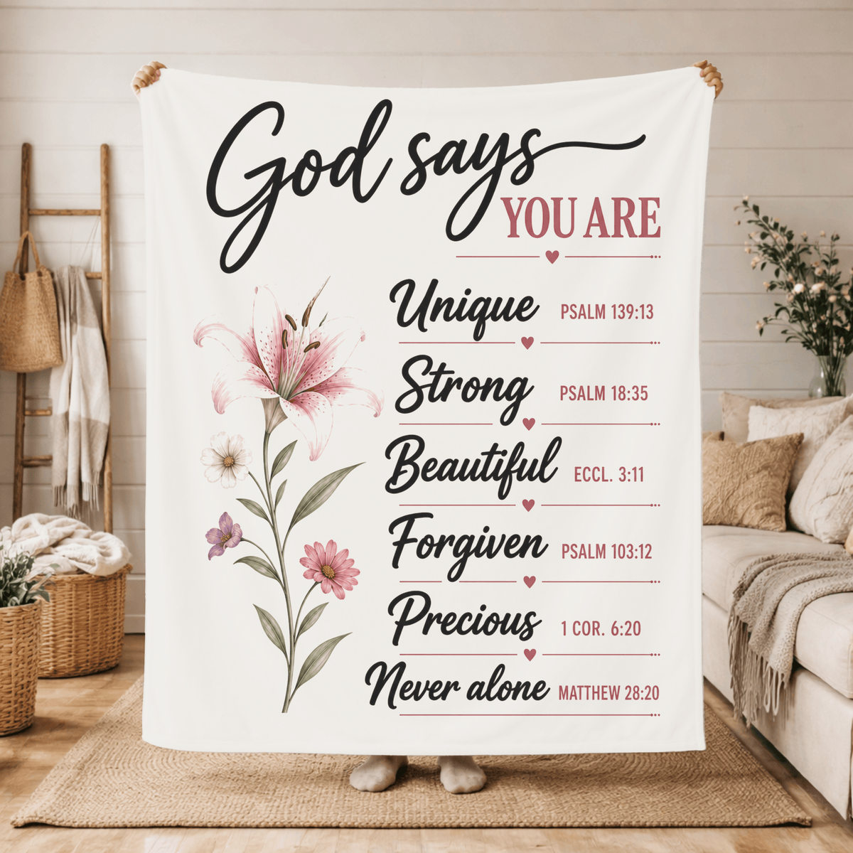 Printify Home Decor 60" × 80" God Says - Blanket