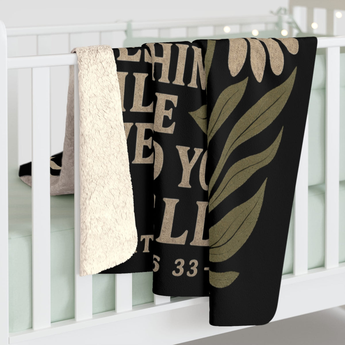 Printify Home Decor Christian Scripture Sherpa Blanket