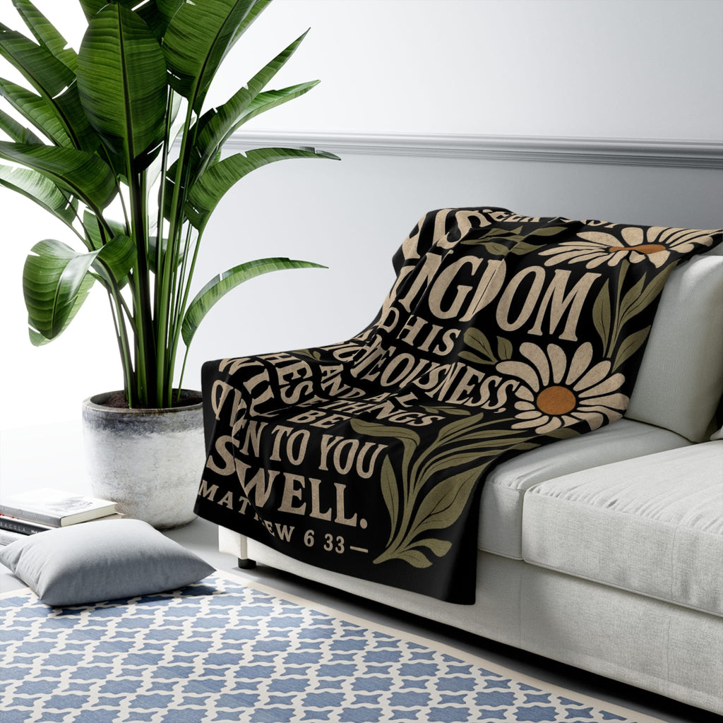 Printify Home Decor Christian Scripture Sherpa Blanket