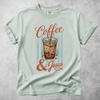 Printify T-Shirt Bay / S coffee and jesus coffee lover faith (1) T-Shirt