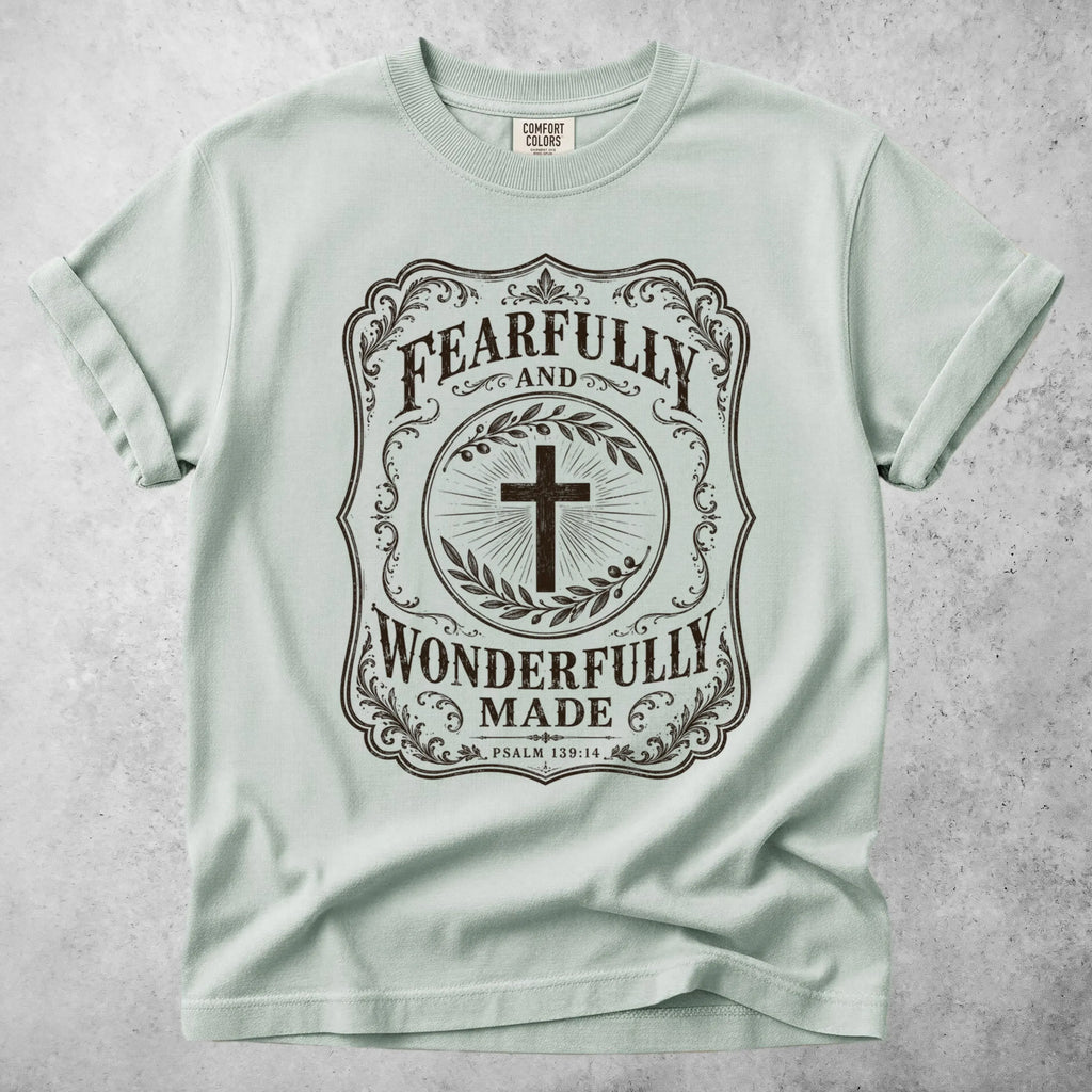 Printify T-Shirt Bay / S Fearfully and Wonderfully Made – Psalm 139:14 T-Shirt