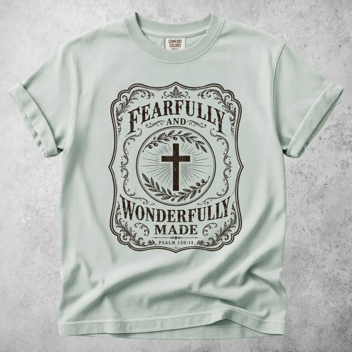 Printify T-Shirt Bay / S Fearfully and Wonderfully Made – Psalm 139:14 T-Shirt