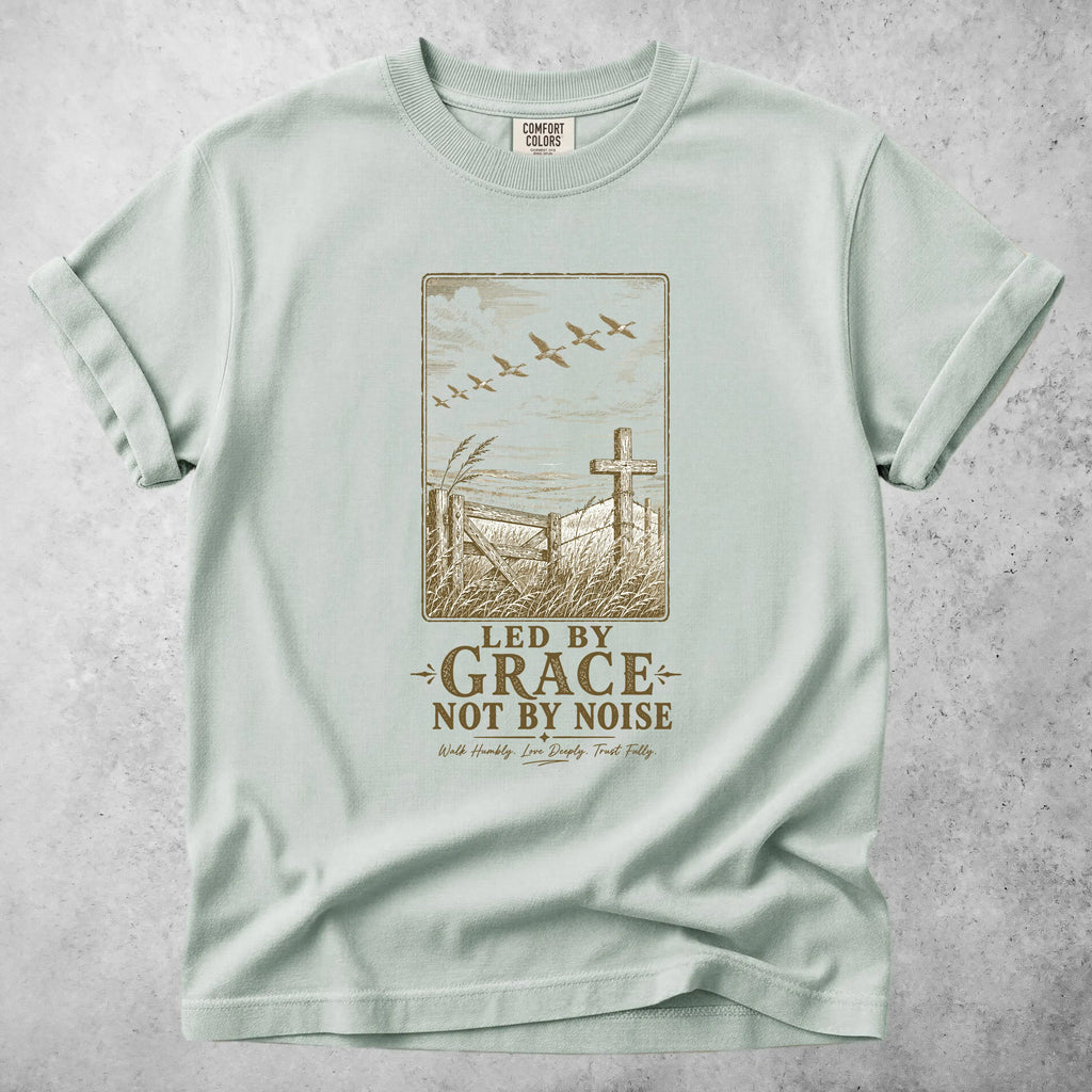 Printify T-Shirt Bay / S Led by Grace Not by Noise – Walk Humbly, Love Deeply, Trust Fully T-Shirt