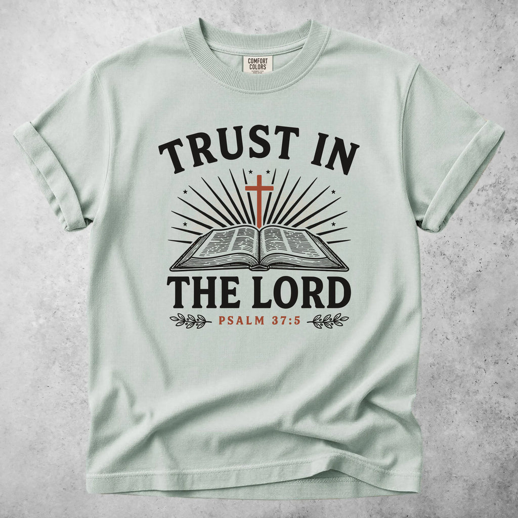 Printify T-Shirt Bay / S trust in the lord psalm 37 5 christian faith bible T-Shirt