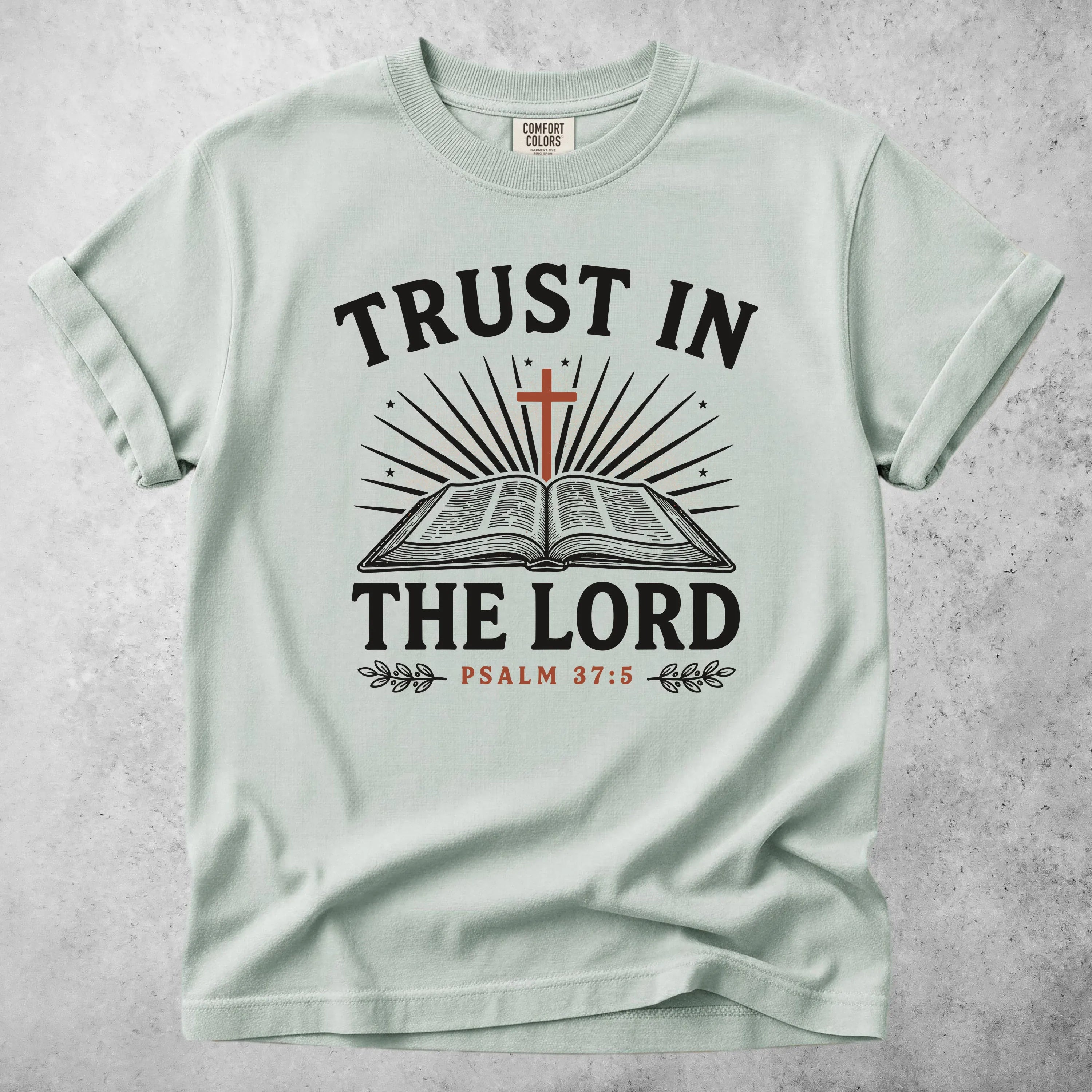Printify T-Shirt Bay / S trust in the lord psalm 37 5 christian faith bible T-Shirt
