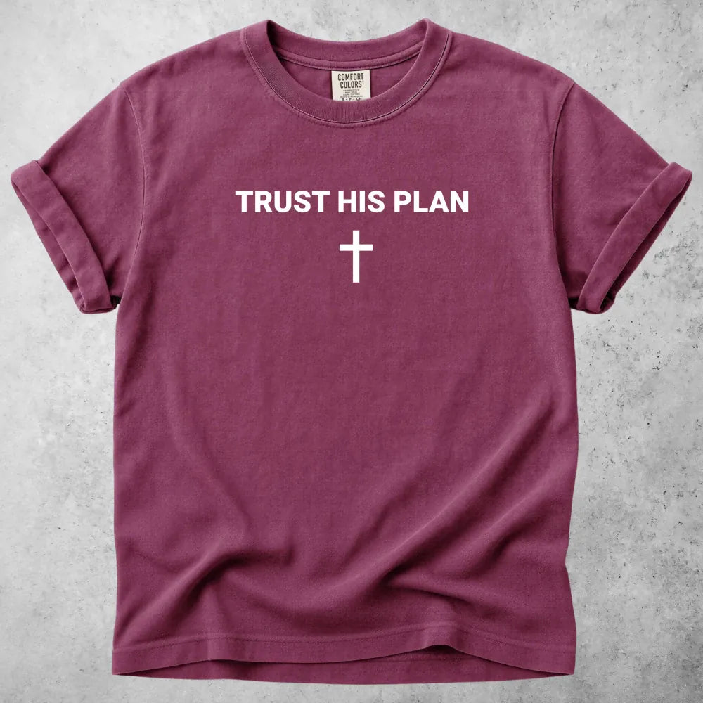 Printify T-Shirt Berry / M Trust His Plan - T-Shirt