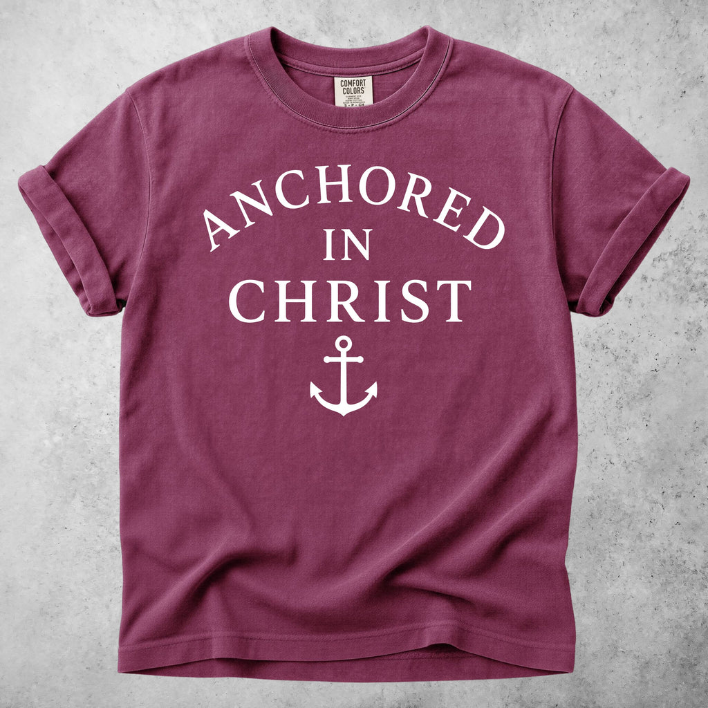 Printify T-Shirt Berry / S Anchored in Christ