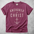 Printify T-Shirt Berry / S ANCHORED IN CHRIST - T-Shirt