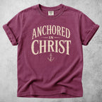 Printify T-Shirt Berry / S ANCHORED IN CHRIST - T-Shirt