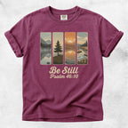Printify T-Shirt Berry / S Be Still Scenic Nature Tee - Psalm 46:10