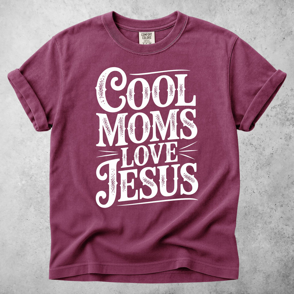 Printify T-Shirt Berry / S Cool Moms Love Jesus