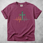 Printify T-Shirt Berry / S Cross Heartbeat T-Shirt