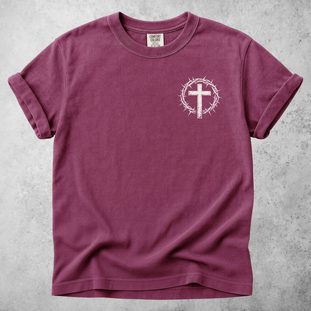 Printify T-Shirt Berry / S Crown of Thorns Cross Christian Faith T-Shirt