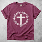 Printify T-Shirt Berry / S crown of thorns cross christian faith T-Shirt