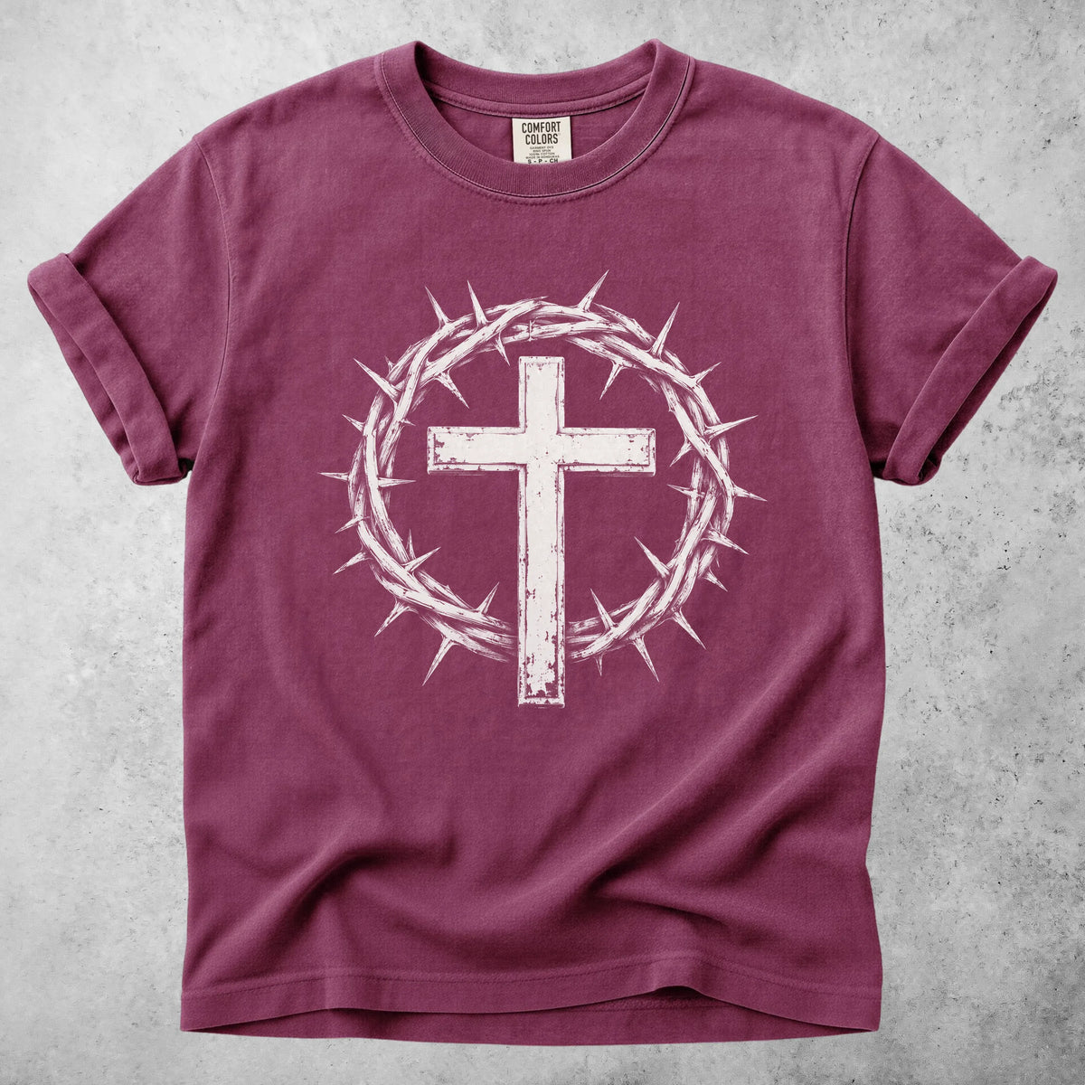 Printify T-Shirt Berry / S crown of thorns cross christian faith T-Shirt