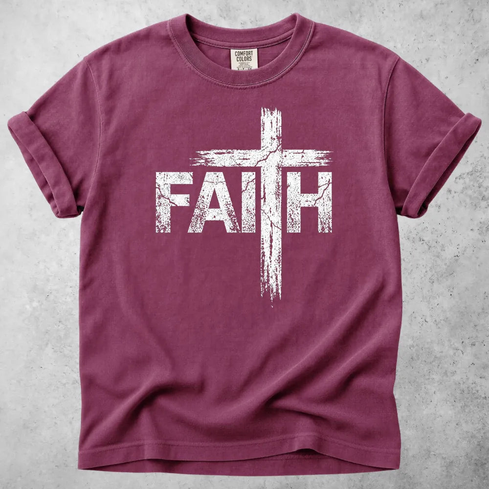 Printify T-Shirt Berry / S Faith Cross T-Shirt