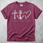 Printify T-Shirt Berry / S Faith Hope Love T-Shirt