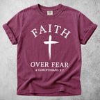 Printify T-Shirt Berry / S FAITH OVER FEAR - T-Shirt