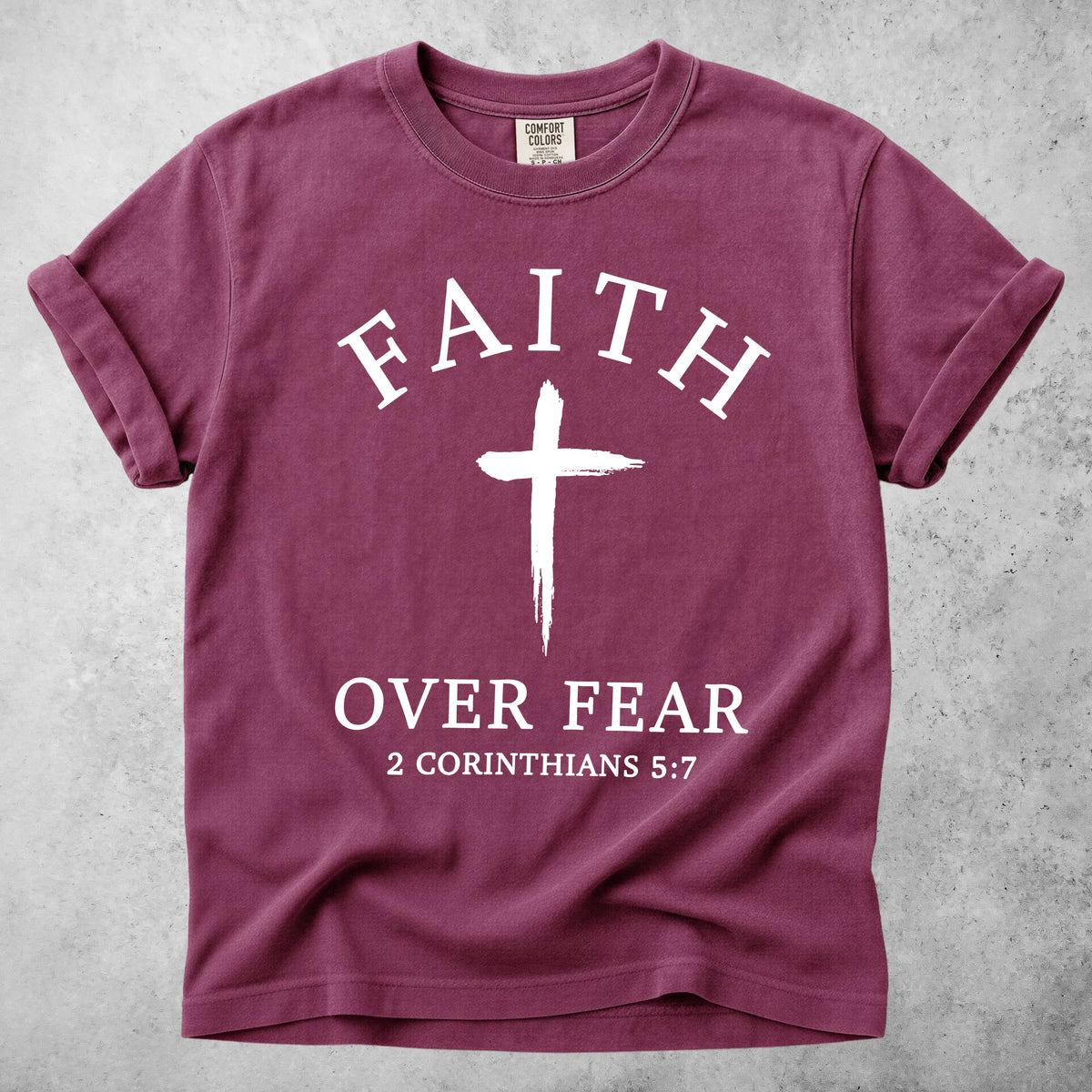 Printify T-Shirt Berry / S FAITH OVER FEAR - T-Shirt