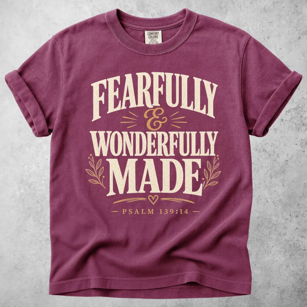 Printify T-Shirt Berry / S Fearfully and Wonderfully T-Shirt