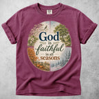 Printify T-Shirt Berry / S God Is Faithful in All Seasons T-Shirt
