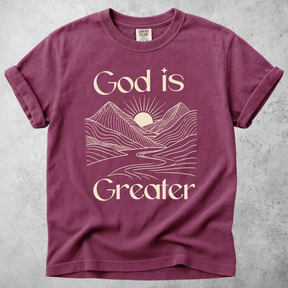 Printify T-Shirt Berry / S God Is Greater T-Shirt