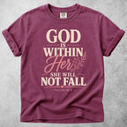 Printify T-Shirt Berry / S God Is Within Her T-Shirt