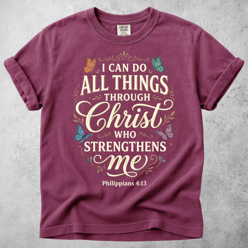 Printify T-Shirt Berry / S I Can Do All Things Through Christ T-Shirt