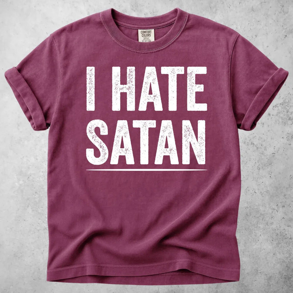 Printify T-Shirt Berry / S I Hate Satan T-Shirt