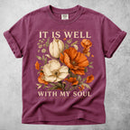 Printify T-Shirt Berry / S It Is Well With My Soul