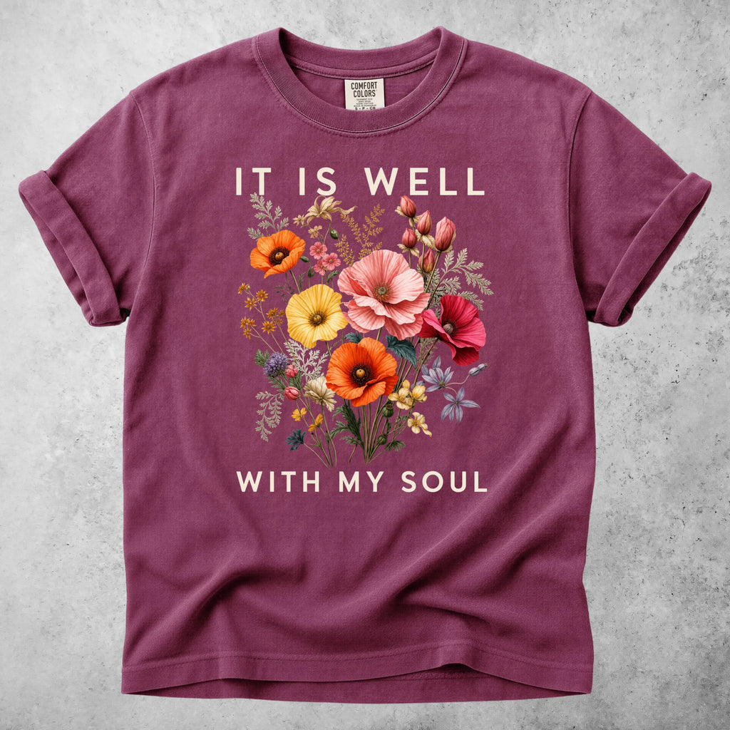 Printify T-Shirt Berry / S IT IS WELL WITH MY SOUL - T-Shirt
