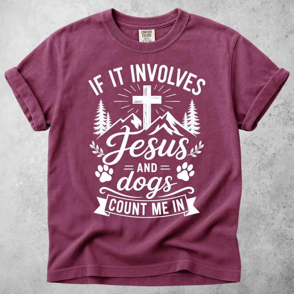 Printify T-Shirt Berry / S Jesus and Dogs T-Shirt
