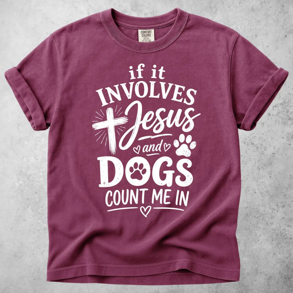 Printify T-Shirt Berry / S Jesus and Dogs T-Shirt