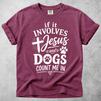 Printify T-Shirt Berry / S Jesus and Dogs T-Shirt