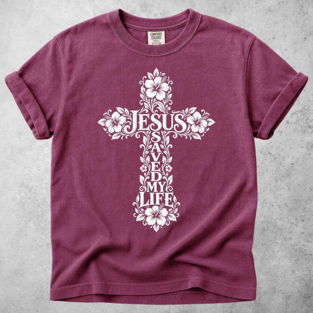 Printify T-Shirt Berry / S Jesus Saved My Life T-Shirt