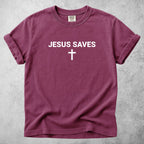 Printify T-Shirt Berry / S Jesus Saves- T-Shirt