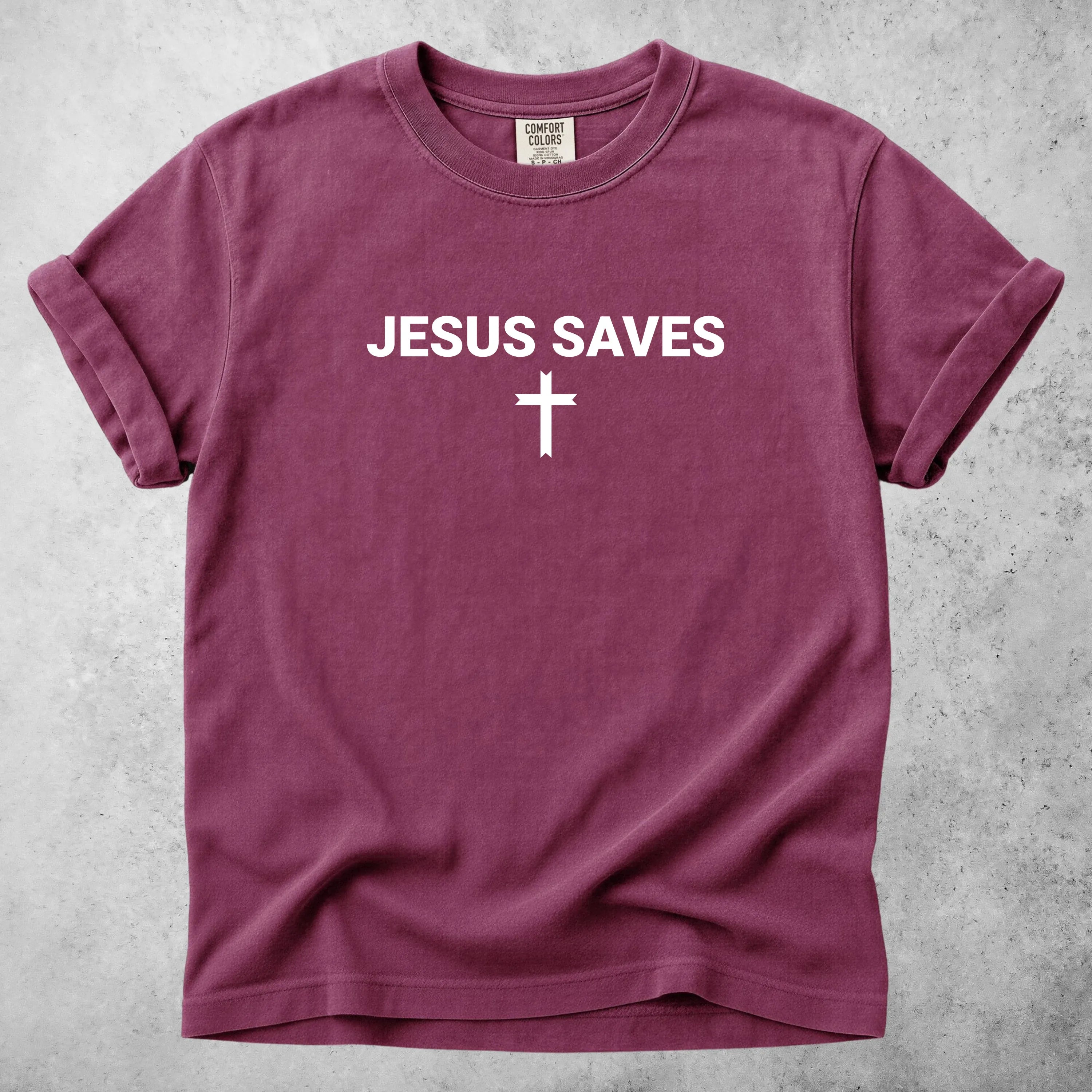 Printify T-Shirt Berry / S Jesus Saves- T-Shirt