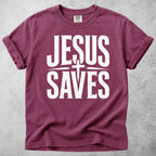 Printify T-Shirt Berry / S Jesus Saves T-Shirt