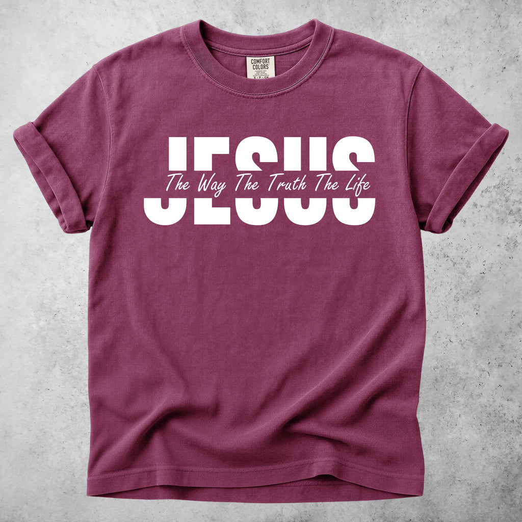Printify T-Shirt Berry / S Jesus - The Way The Truth The Life