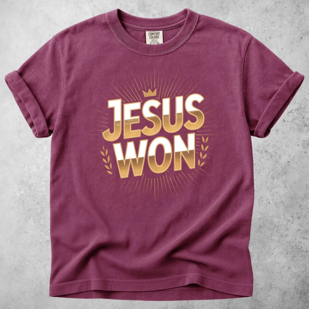 Printify T-Shirt Berry / S Jesus Won T-Shirt