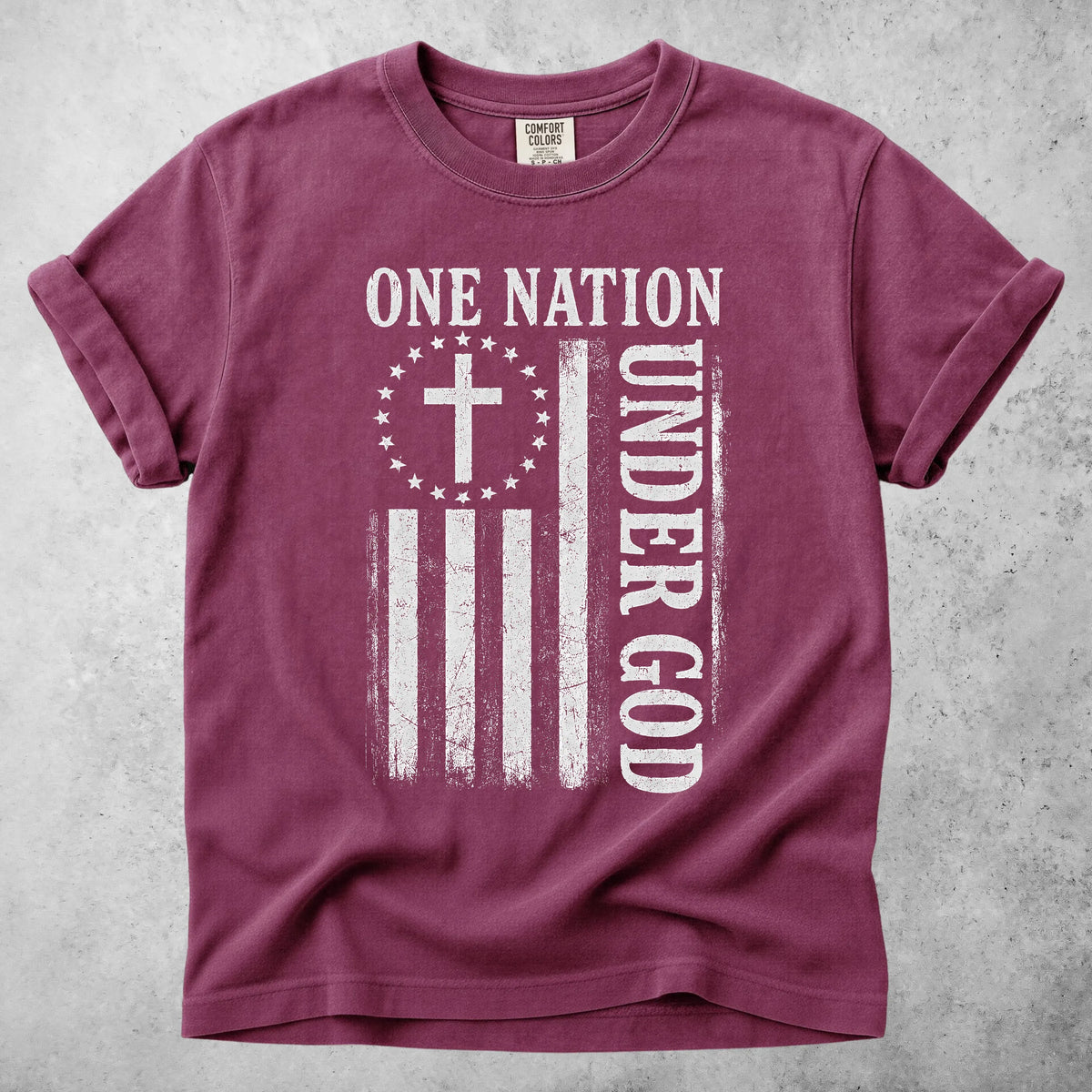 Printify T-Shirt Berry / S ONE NATION UNDER GOD T-Shirt