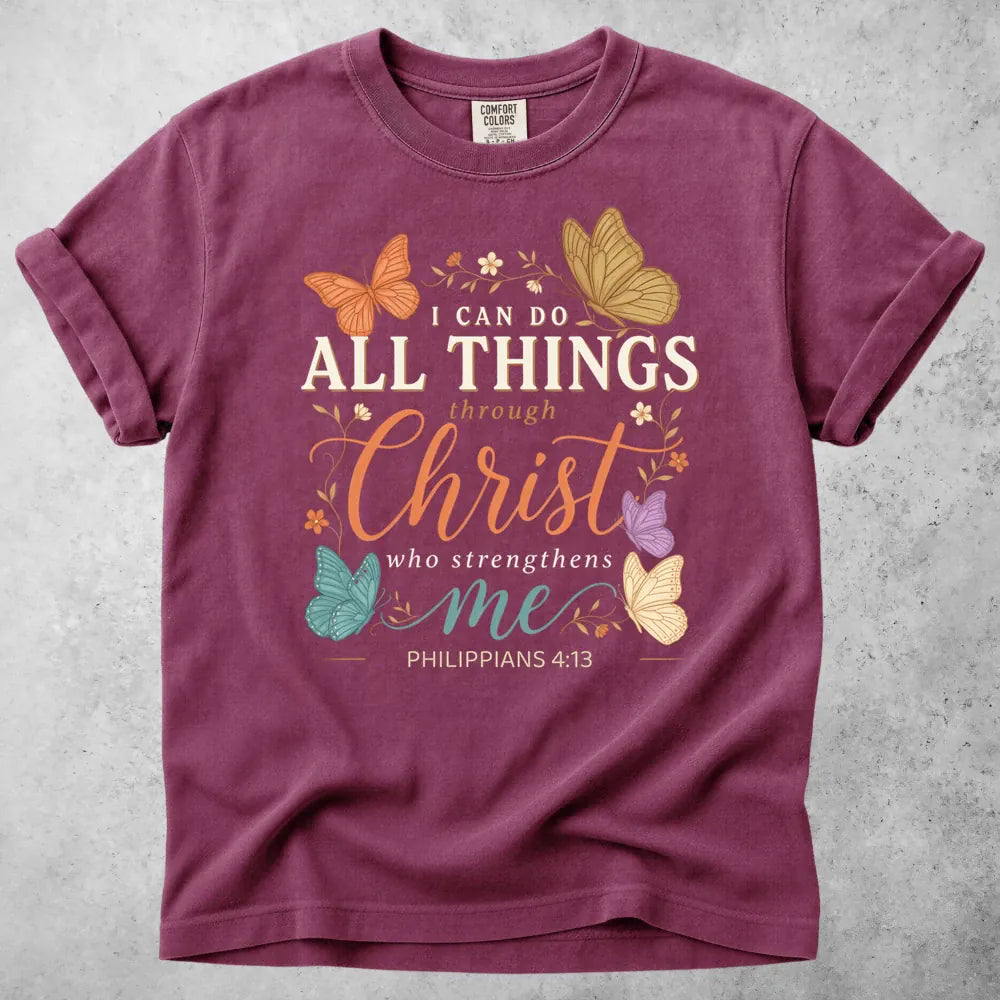 Printify T-Shirt Berry / S Philippians 4-13 T-Shirt