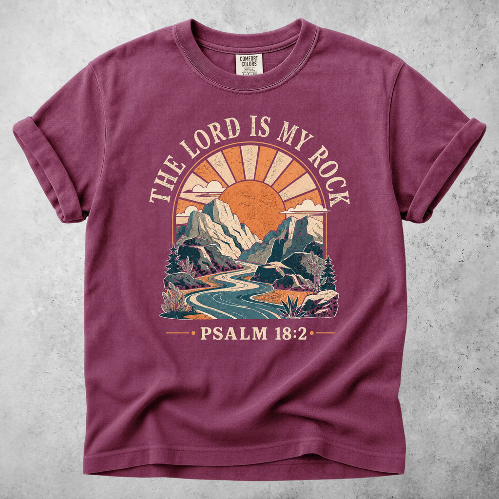 Printify T-Shirt Berry / S THE LORD IS MY ROCK - T-Shirt