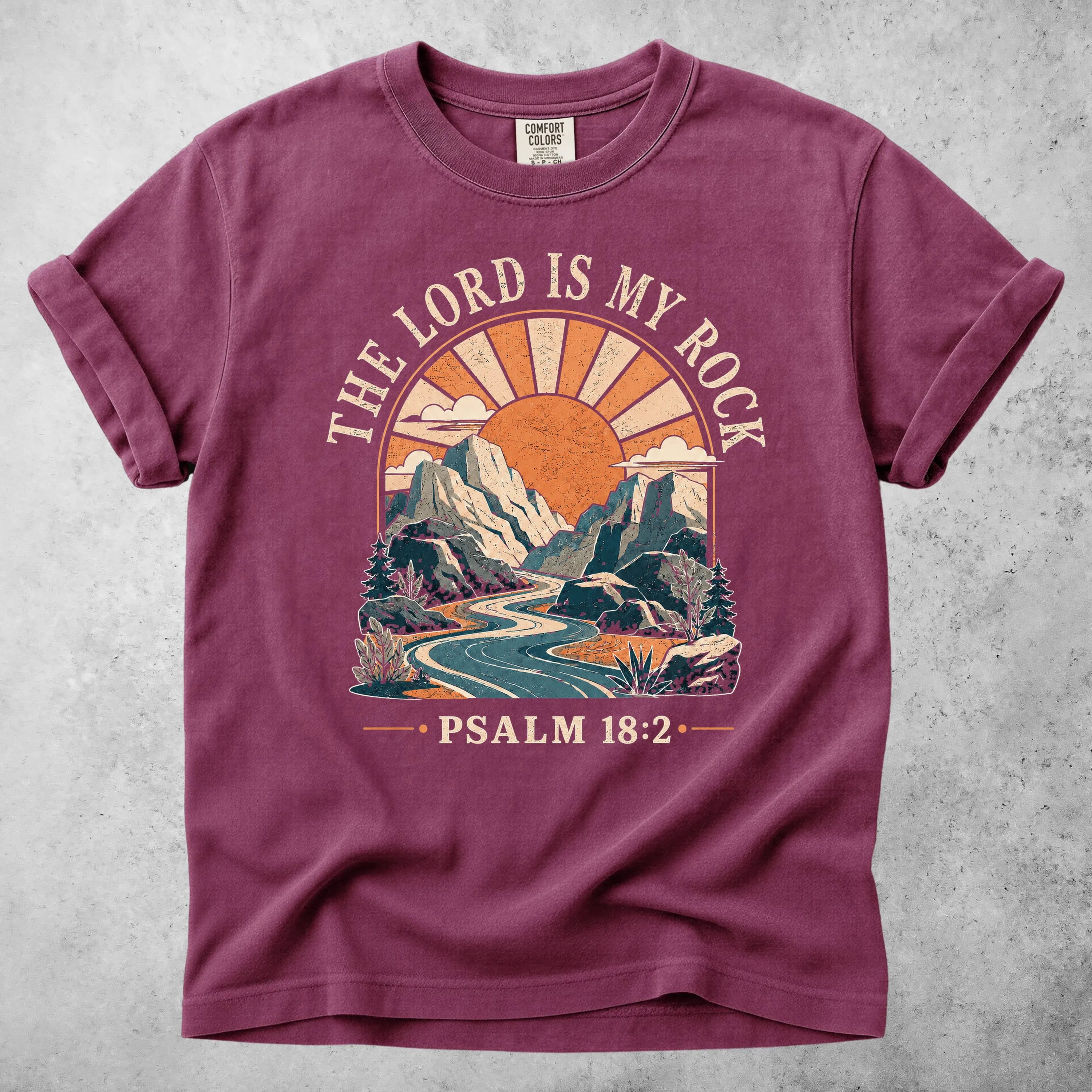 Printify T-Shirt Berry / S THE LORD IS MY ROCK - T-Shirt