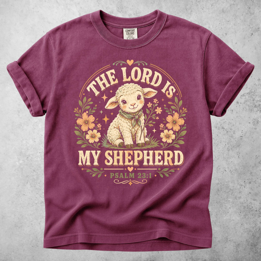 Printify T-Shirt Berry / S THE LORD IS MY SHEPHERD - T-Shirt