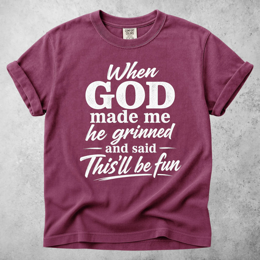 Printify T-Shirt Berry / S When GOD Made Me