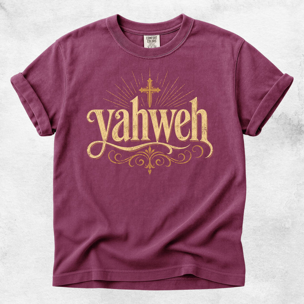 Printify T-Shirt Berry / S Yahweh Script