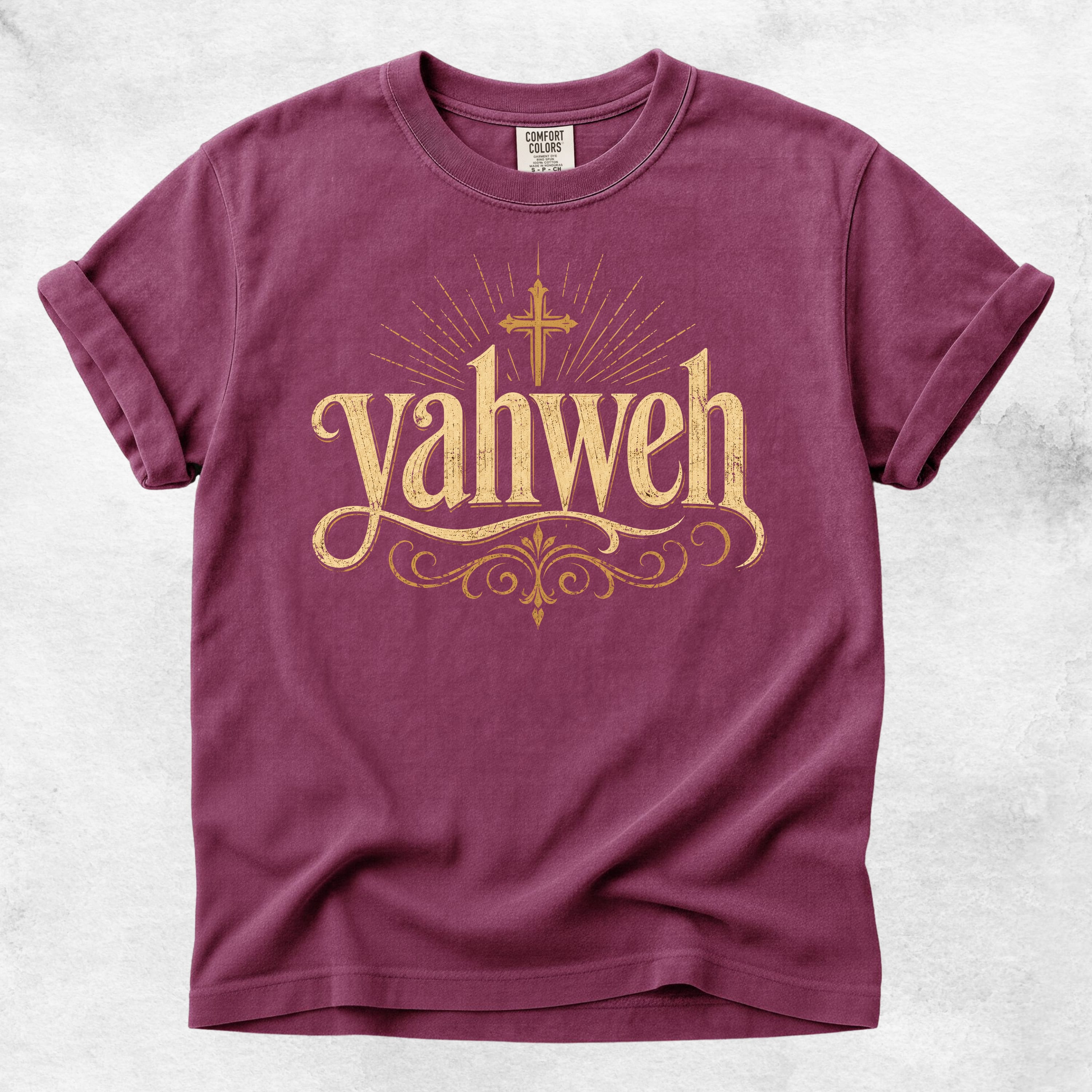 Printify T-Shirt Berry / S Yahweh Script